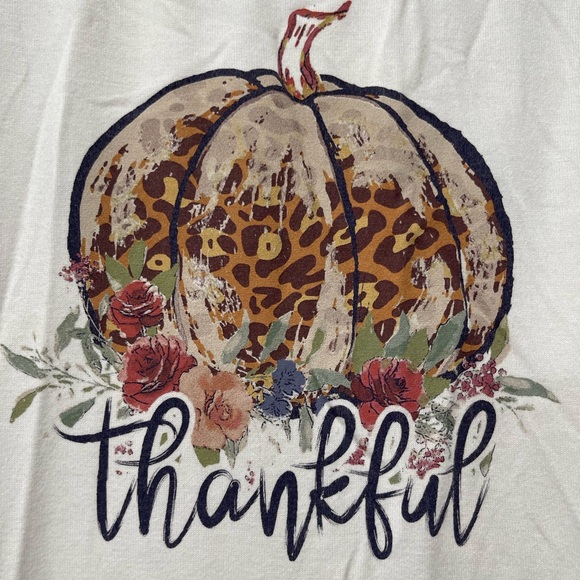 White Thankful Long Sleeve Tee - Picture 2 of 5